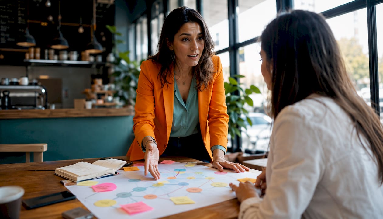 Branding consultant explaining SEO strategy