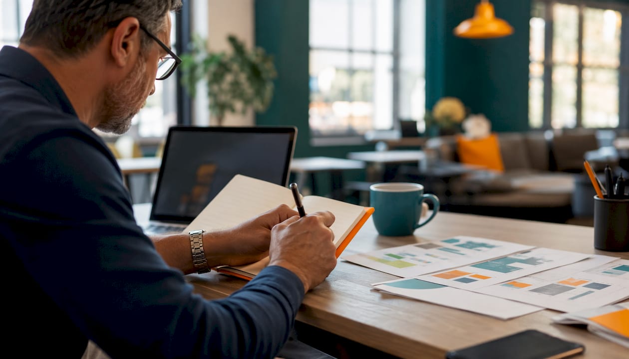 Professional entering Google Business Profile data
