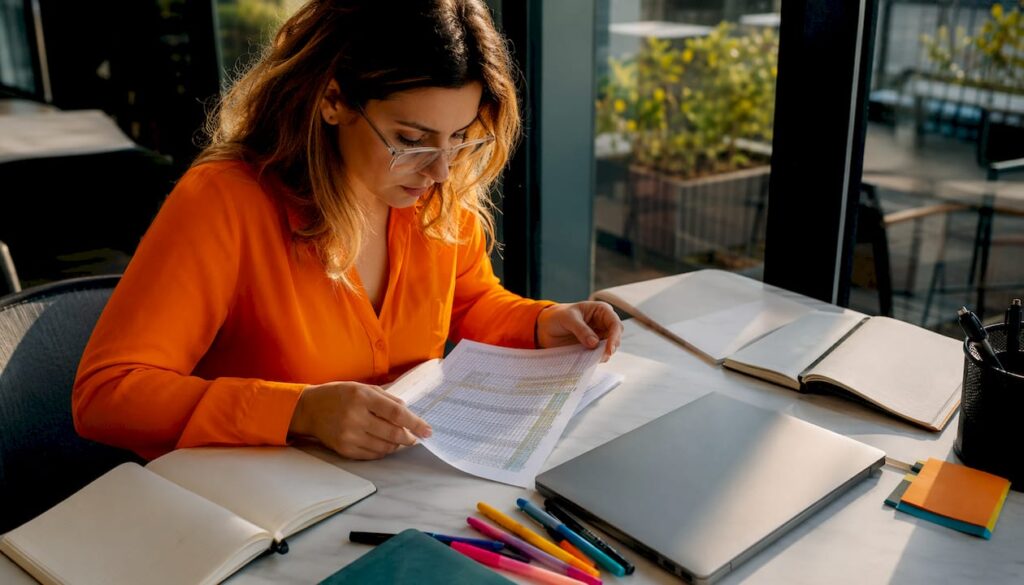 Marketing analyst reviewing UTM naming spreadsheet