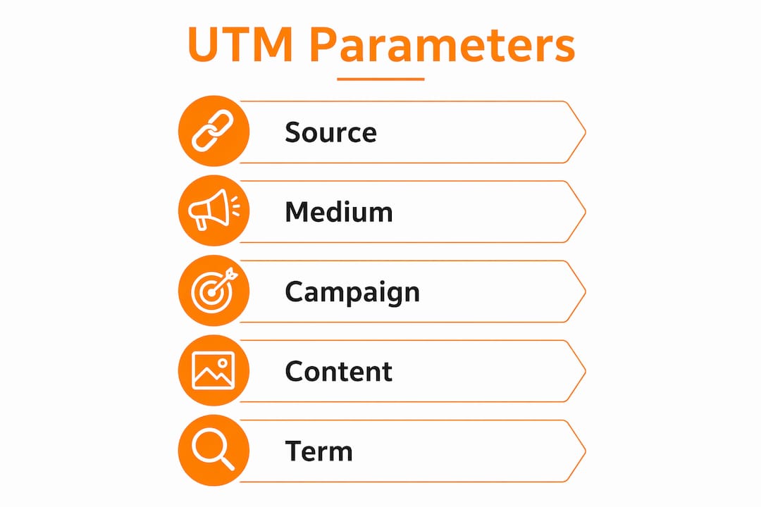 Infographic explaining five UTM parameters