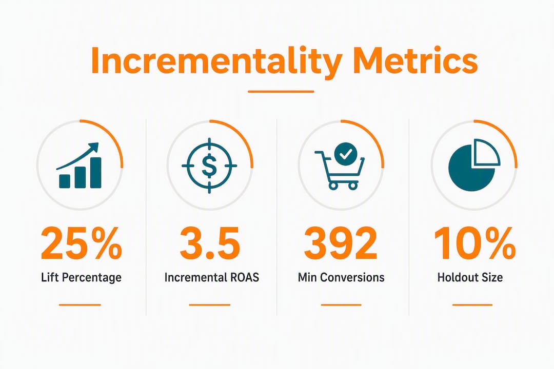 Infographic showing incrementality metrics and key numbers