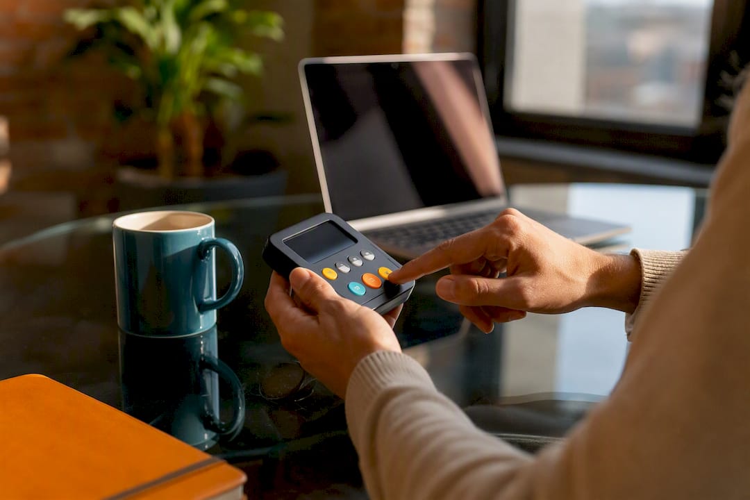 Hands setting timer for marketing production schedule