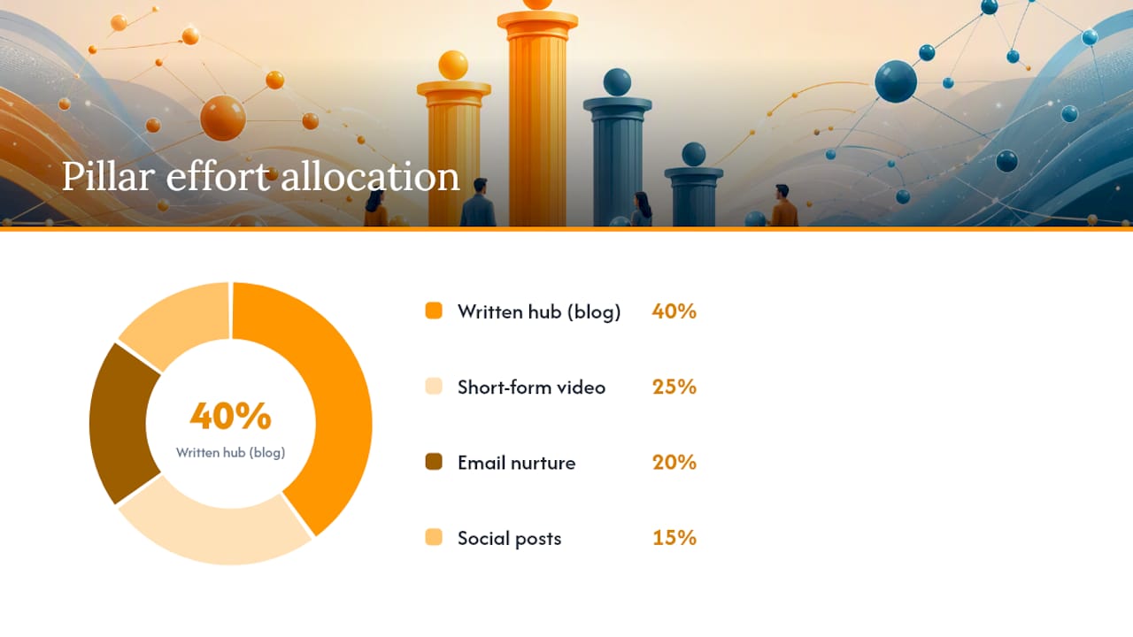 Recommended range of content pillars