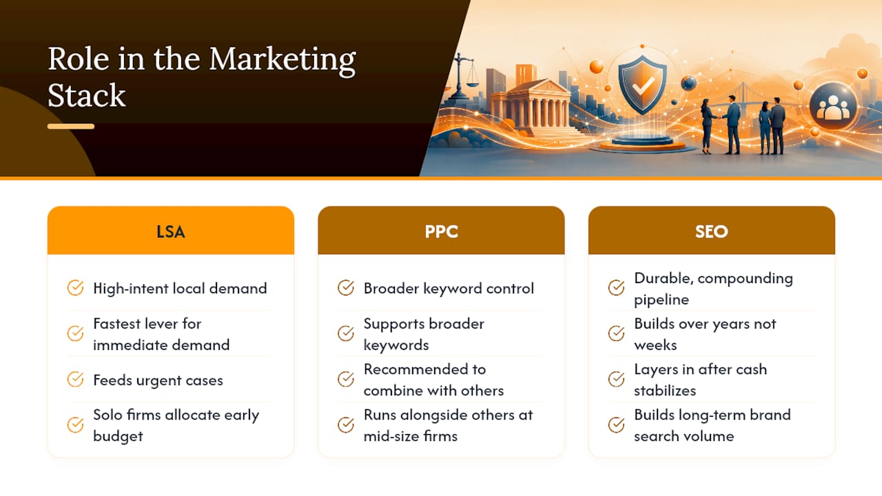 Comparison of LSA PPC and SEO roles