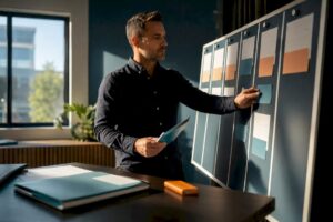 Agency lead organizing client onboarding workflow