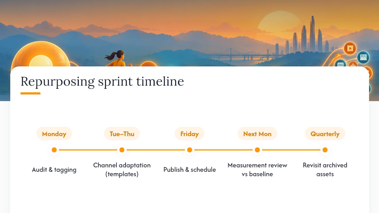 Weekly content repurposing sprint timeline