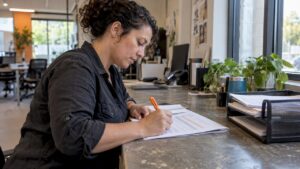 Marketing lead revising a scope-of-work draft