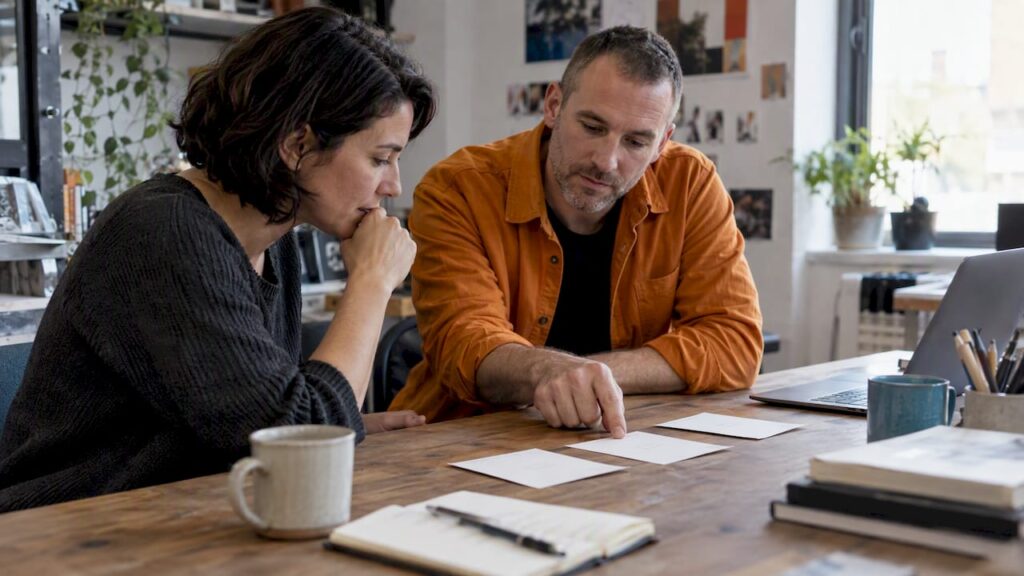 Founder and strategist weighing finalist brand names