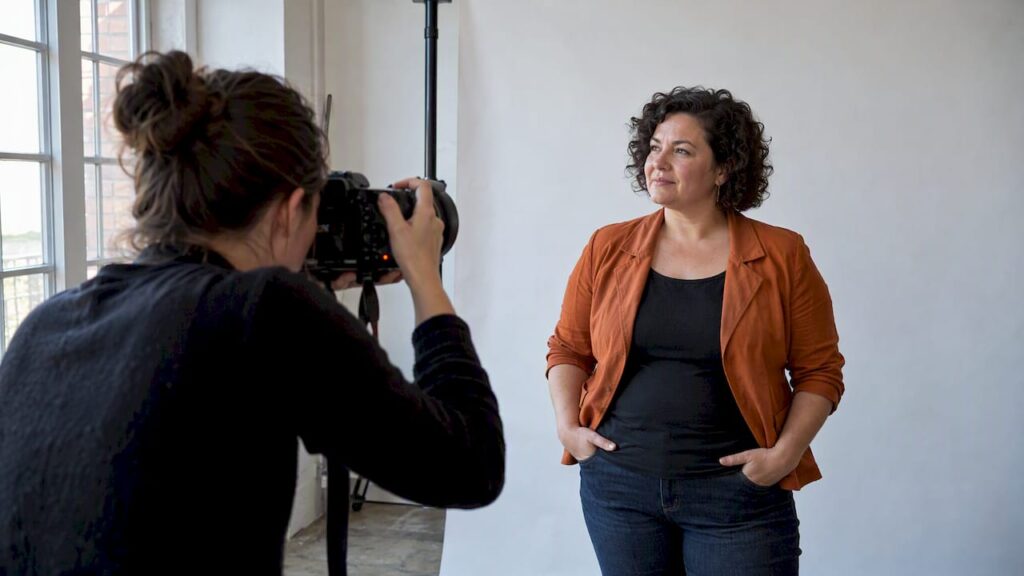 Photographer capturing a founder's brand portrait