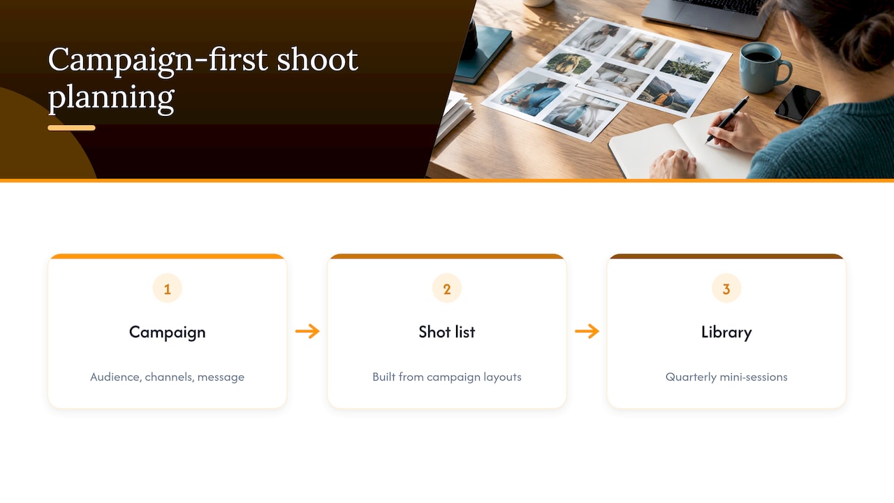 Perspective: why we plan shoots backward from the campaign — overview diagram